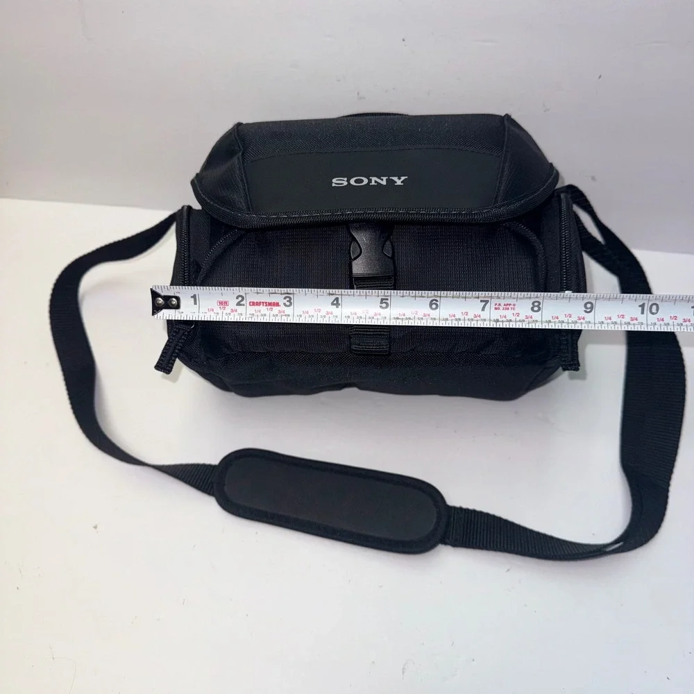 Sony Camera Bag Black Padded Nylon Shoulder Strap Travel Case